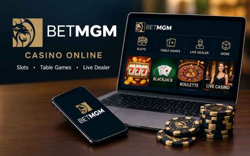 BetMGM casino online with slots, table games, and live dealer games